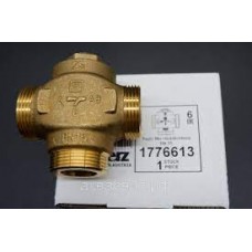 Клапан трехходовой HERZ 1776613 термостатический для твердотопливного котла DN25, Kvs 11,0 м3/час, +55°С, байпас отключаемый